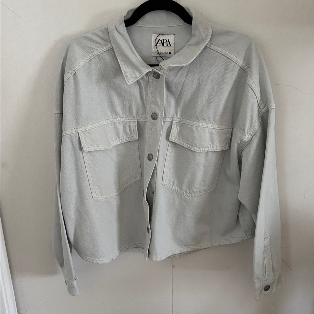 Zara Soft Gray Button-Up Jacket - image 1